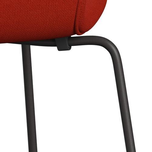 Fritz Hansen 3107 stol helt vadderad, varm grafit/hallingdal orange (HAL600)