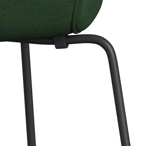 Fritz Hansen 3107 stol helt vadderad, varm grafit/remix gräsgrön