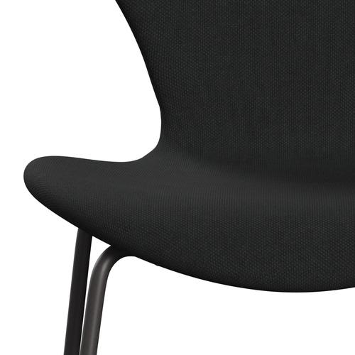 Fritz Hansen 3107 stol helt vadderad, varm grafit/stålcut mörkbrun (STI380)