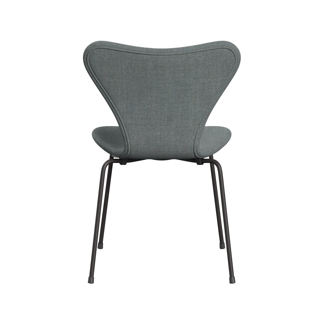 Fritz Hansen 3107 stol helt vadderad, varm grafit/sunniva 2 grå/blekgrön