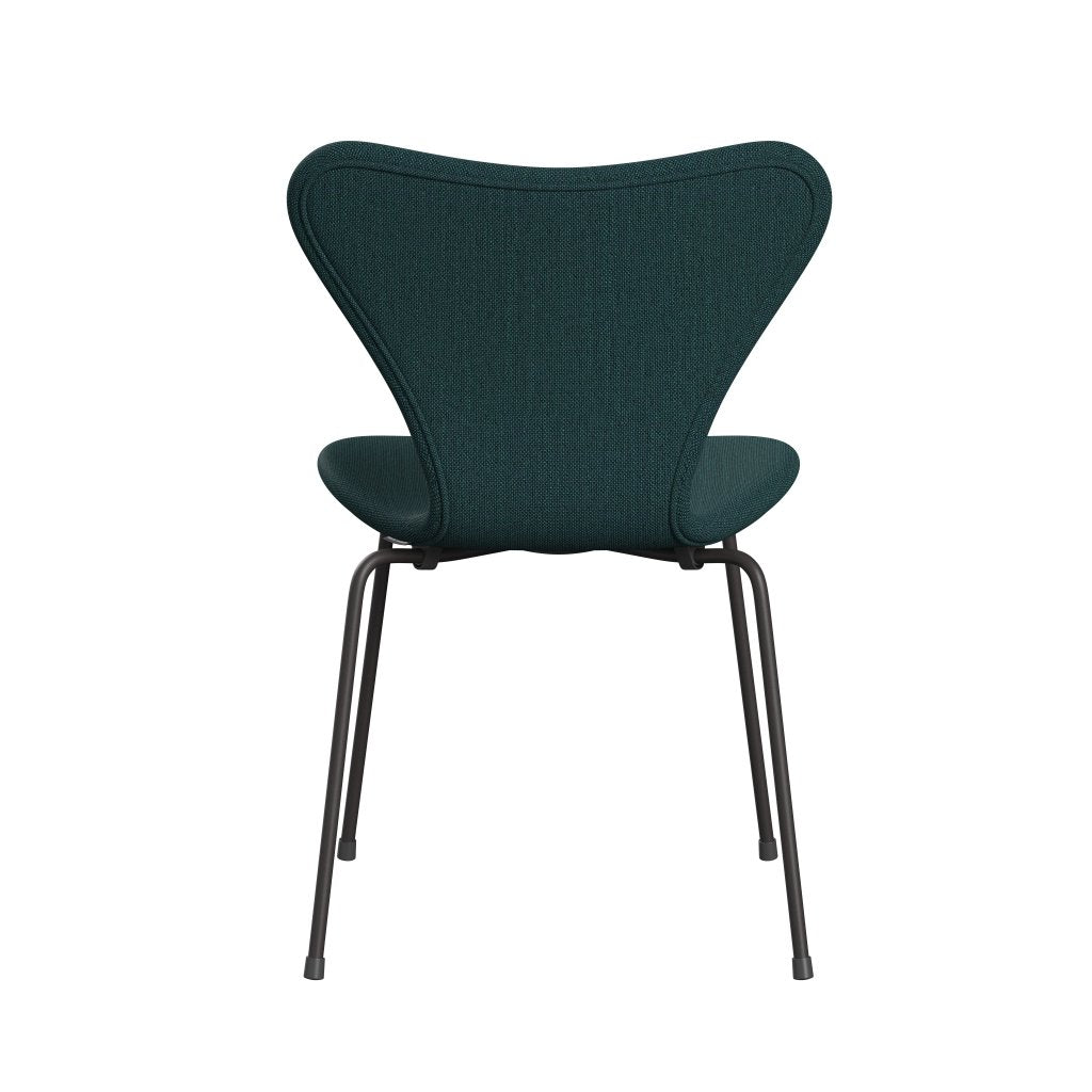 Fritz Hansen 3107 stol helt vadderad, varm grafit/sunniva 2 grön/grå