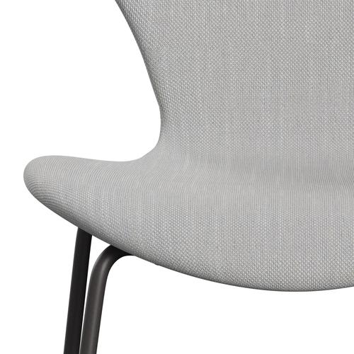 Fritz Hansen 3107 stol helt vadderad, varm grafit/sunniva 2 naturlig/ljusgrå