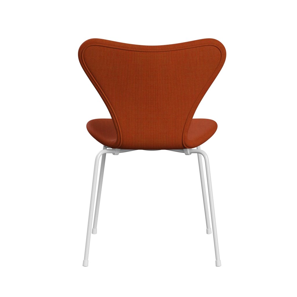 Fritz Hansen 3107 stol helt vadderad, vit/duk orange