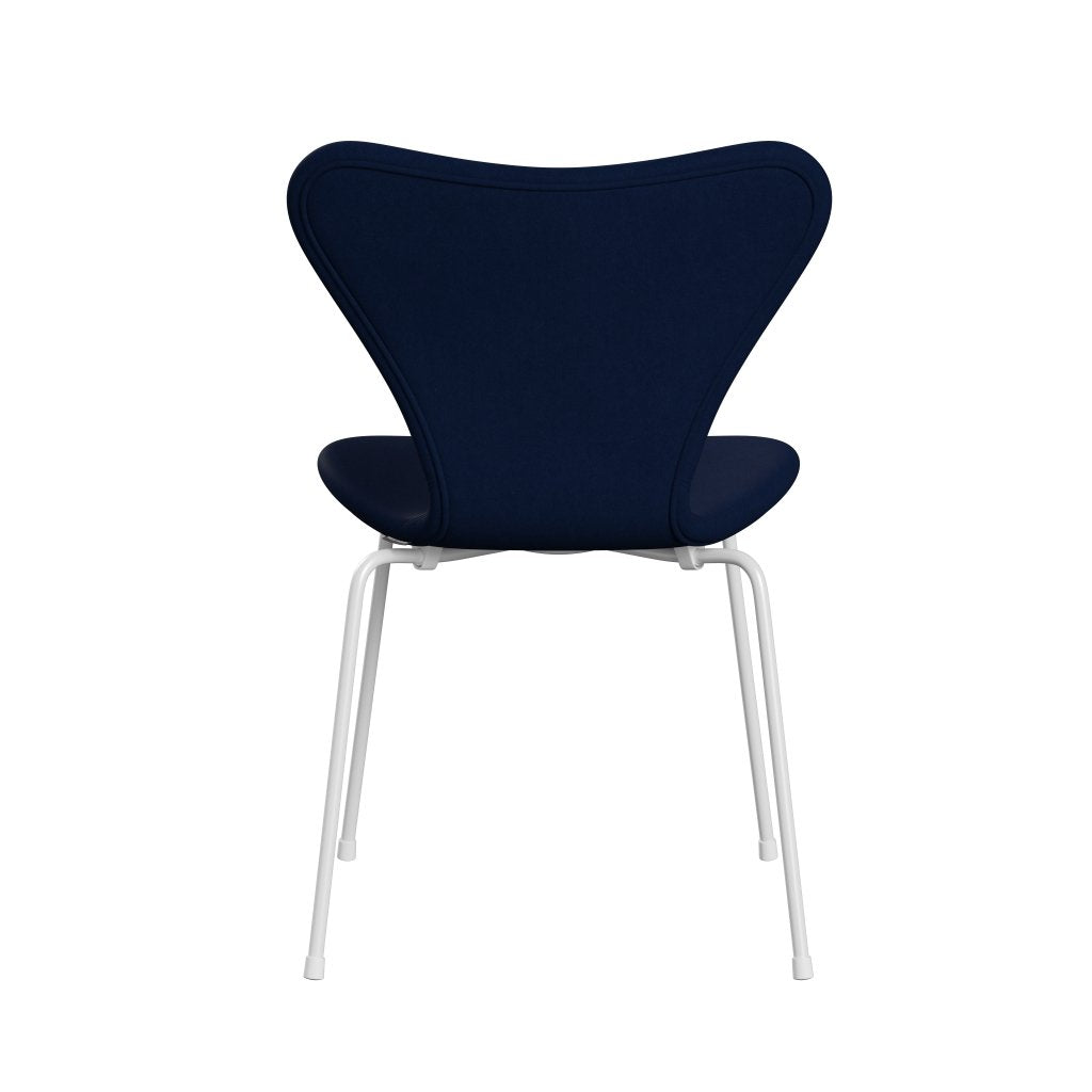 Fritz Hansen 3107 stol helt vadderad, vit/komfort mörkblå/grå