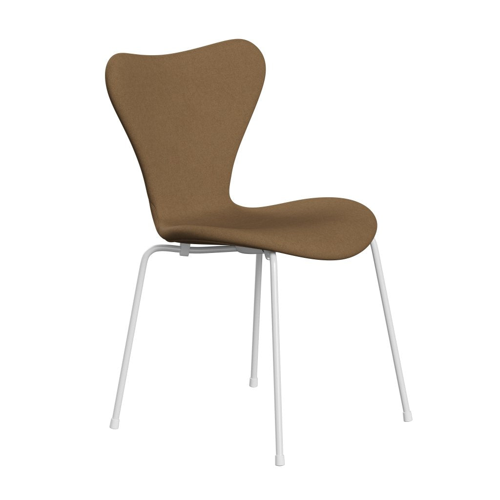 Fritz Hansen 3107 stol helt vadderad, vit/komfort ljusgrå -brun