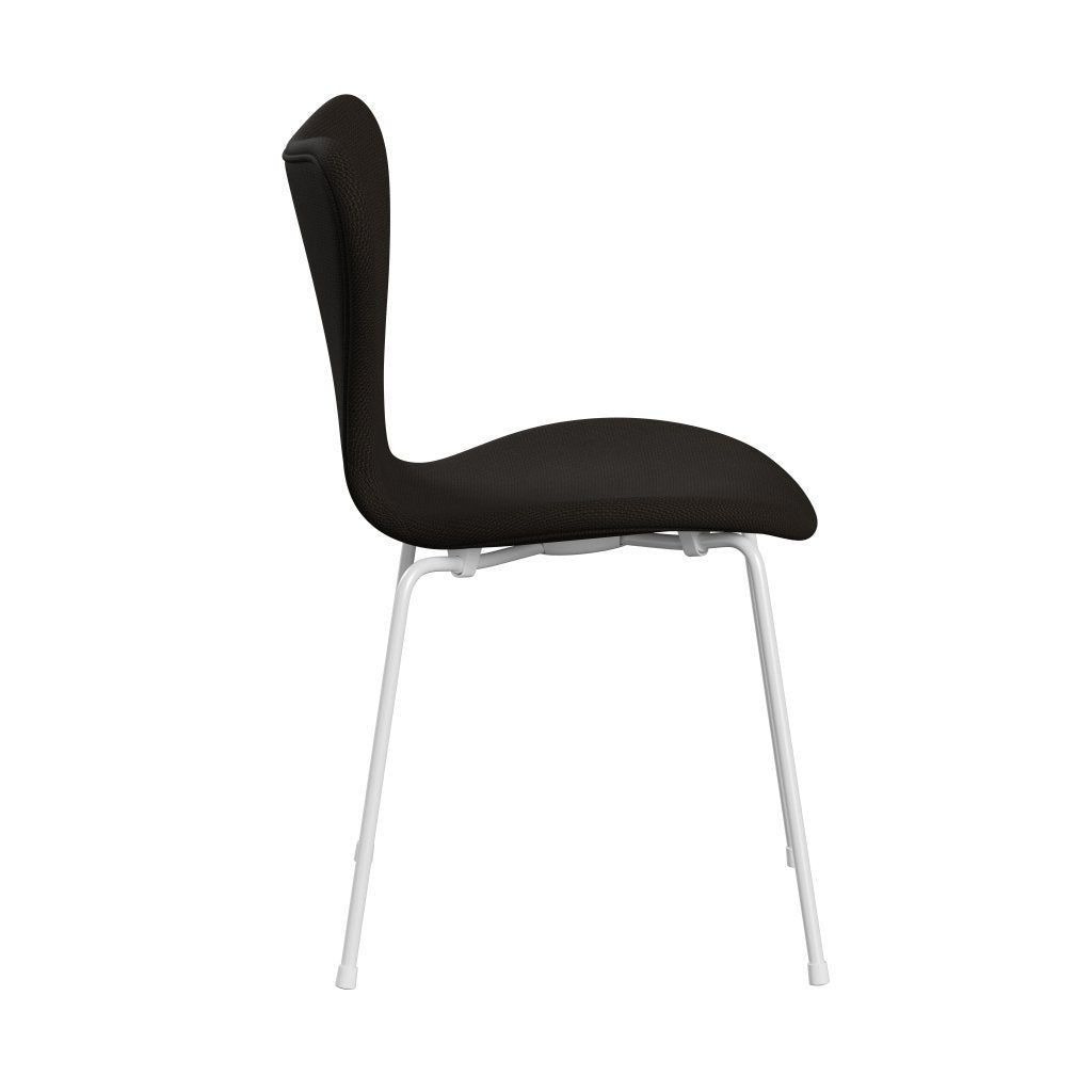 Fritz Hansen 3107 Stol Fuldpolstret, Hvid/Diablo Dark Chokolate