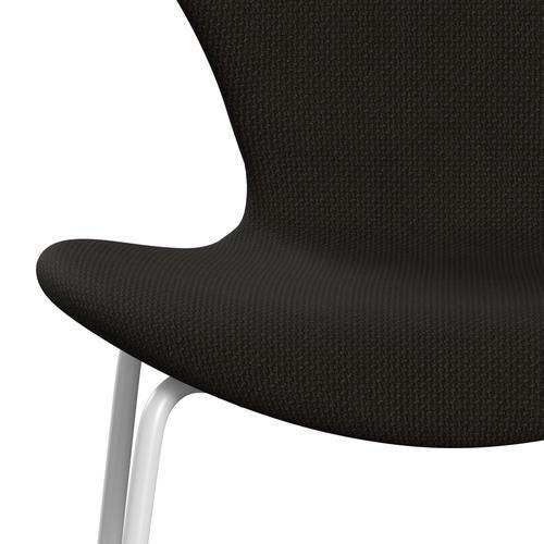 Fritz Hansen 3107 Stol Fuldpolstret, Hvid/Diablo Dark Chokolate