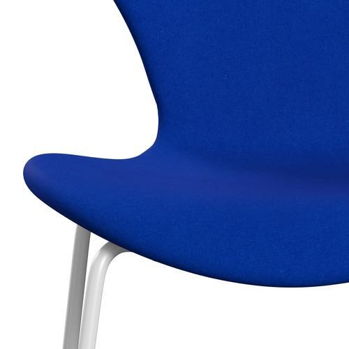 Fritz Hansen 3107 stol helt vadderad, vit/divina blå