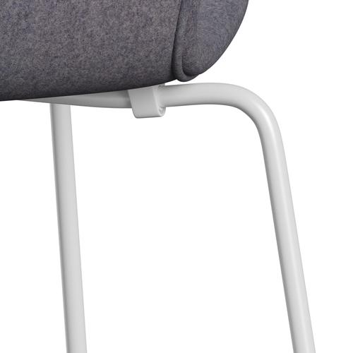 Fritz Hansen 3107 stol helt vadderad, vit/divina MD blekblå grå