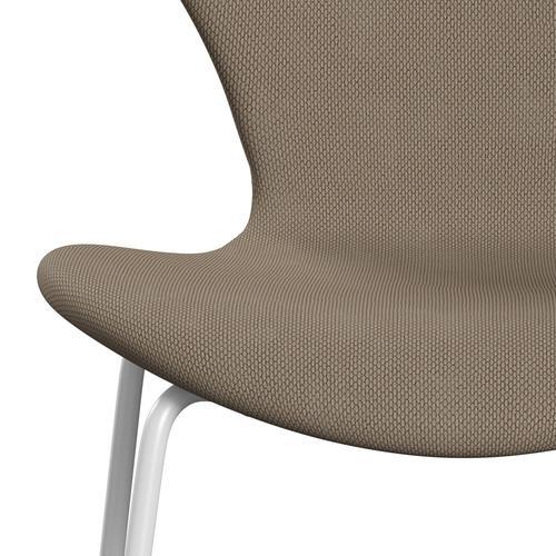 Fritz Hansen 3107 Stol helt vadderad, vit/omvilja beige/neutral