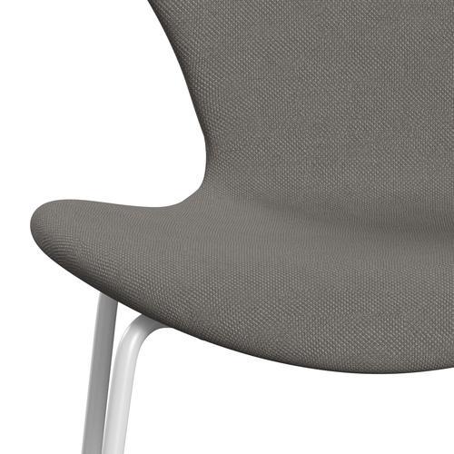 Fritz Hansen 3107 stol helt vadderad, vit/stålcut medium grå