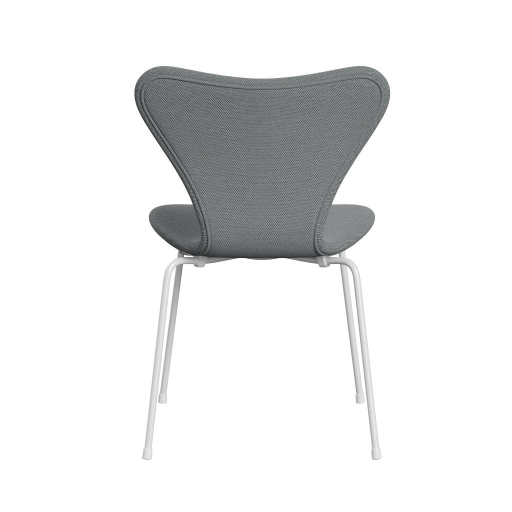 Fritz Hansen 3107 stol helt vadderad, vit/stålcuttrio grå