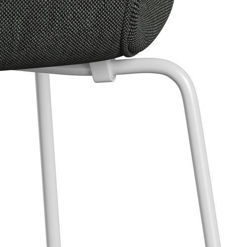 Fritz Hansen 3107 stol helt vadderad, vit/sunniva 2 ljusgrå/mörkgrå
