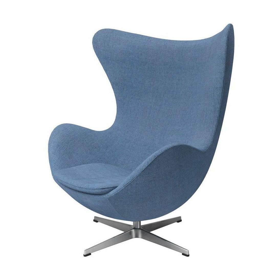 Fritz Hansen Egged Lounge Chair Tyg, Re-Wood Blue