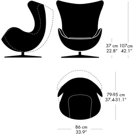 Fritz Hansen Egg Lounge Chair Fabric, Christianshavn Gray Uni