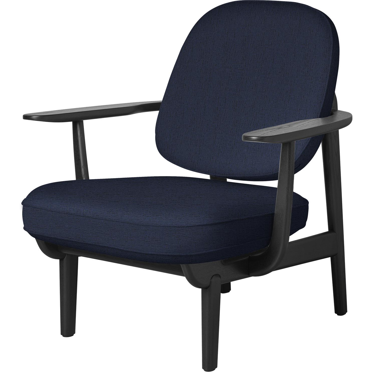 Fritz Hansen Peace Lounge stol svart -färgad aska, mörkblå