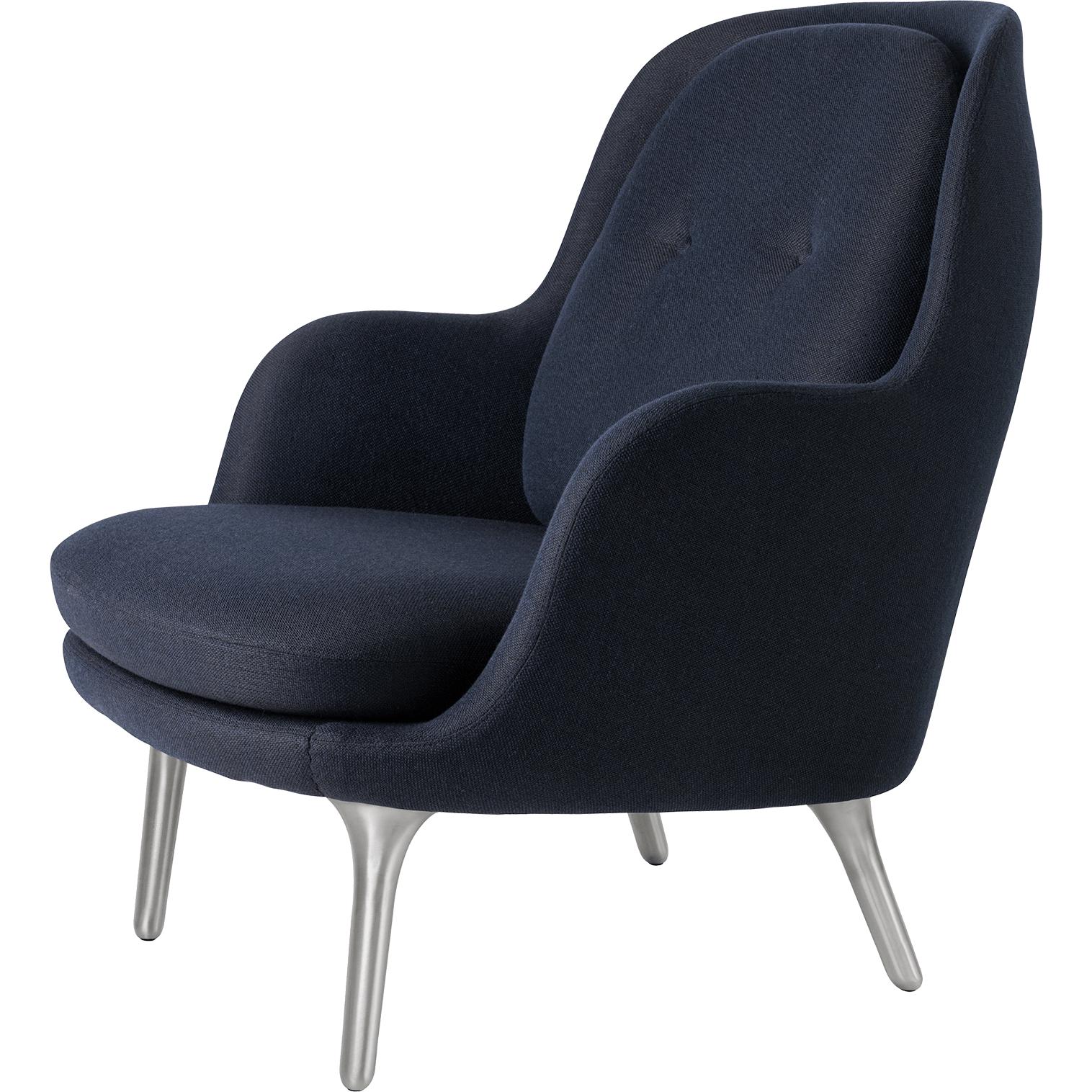 Fritz Hansen Gratis lounge stol aluminium, sunniva mörkblå