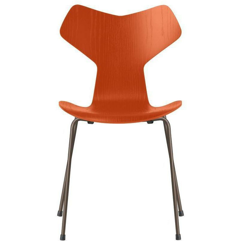 Fritz Hansen Grand Prix Chair Colored Ask Paradise Orange Bald, Brown Bronze Ben