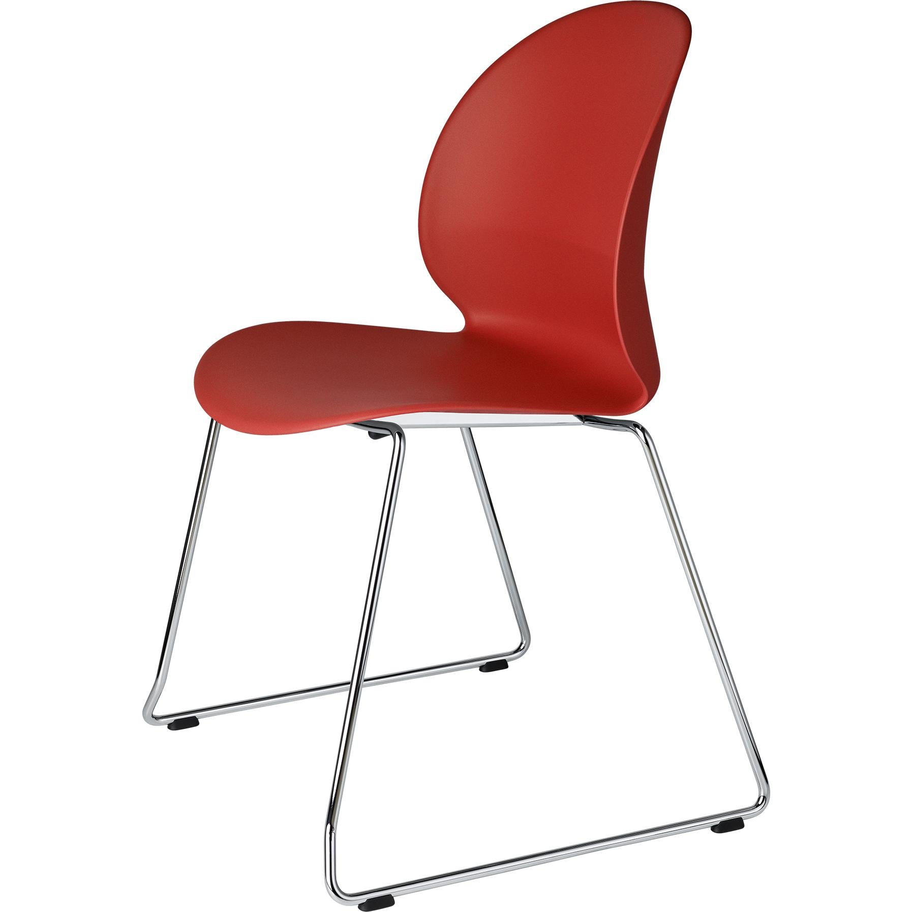 Fritz Hansen N02 återvinna stol kromat stål, rött