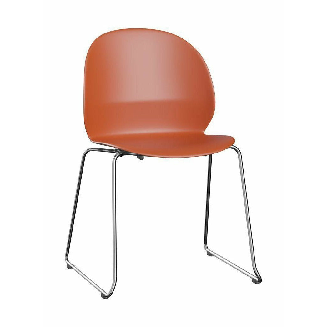 Fritz Hansen N02 återvinn stol med svetsad anslutning, mörk orange/krom