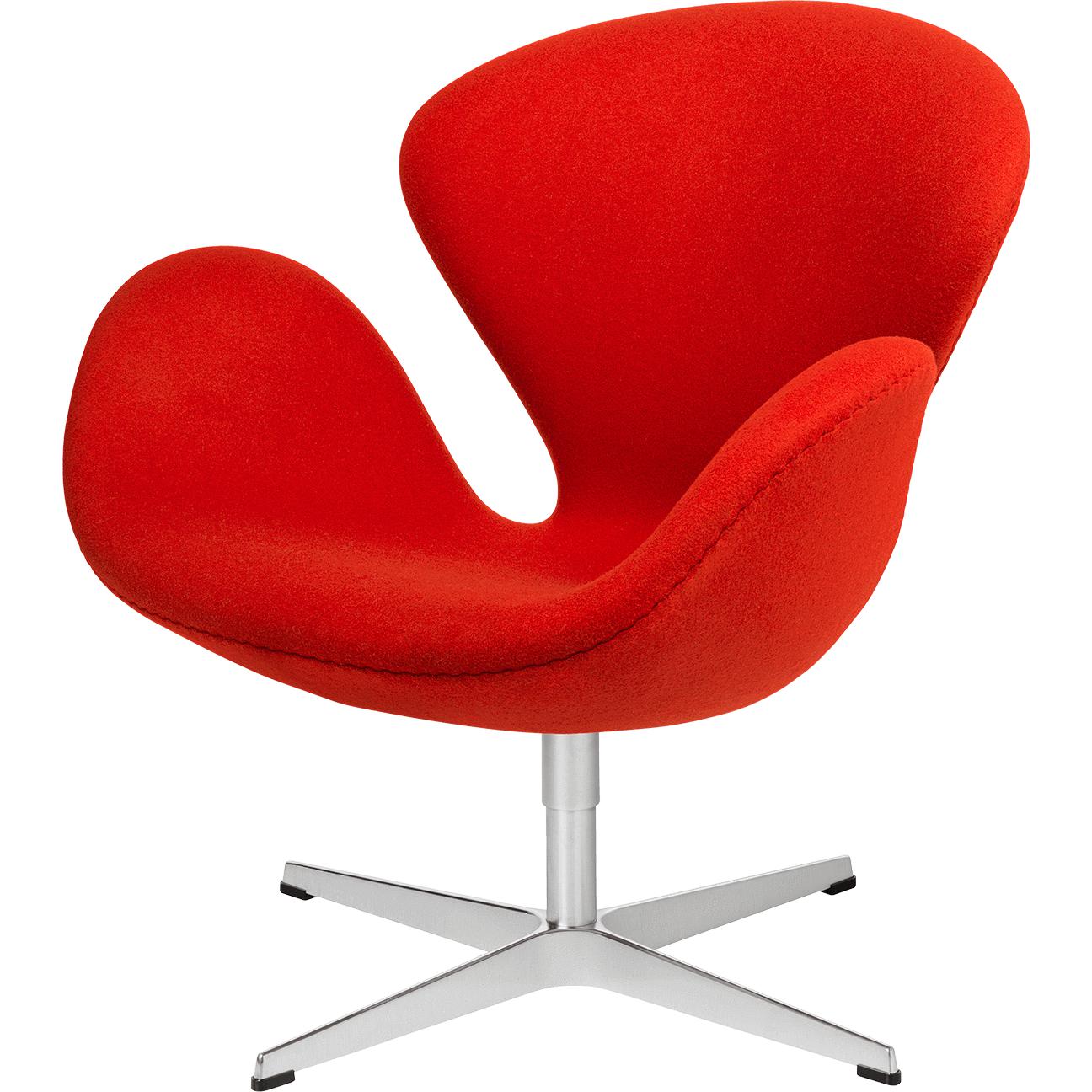 Fritz Hansen Swan Lounge Chair Tyg, Divina Red