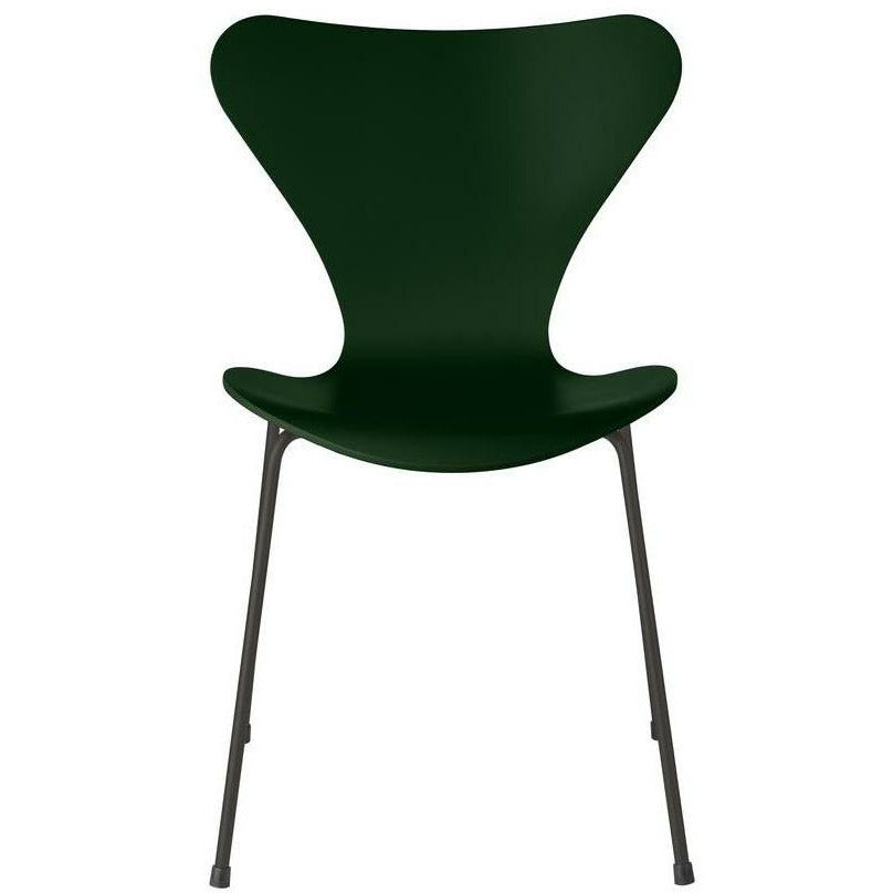 Fritz Hansen Serie 7 -stol lackerad vintergrön skallig, varm grafit ben