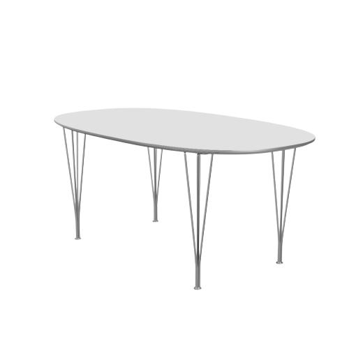 Fritz Hansen Super-ollipse Pull-out Table lackerad 100x170/270 cm, vit laminat