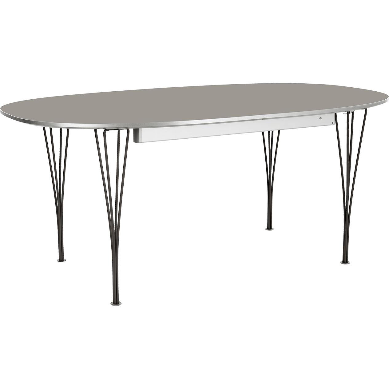 Fritz Hansen Super-polipse utdragbar bord lackerad 120x180/300 cm, grå laminat