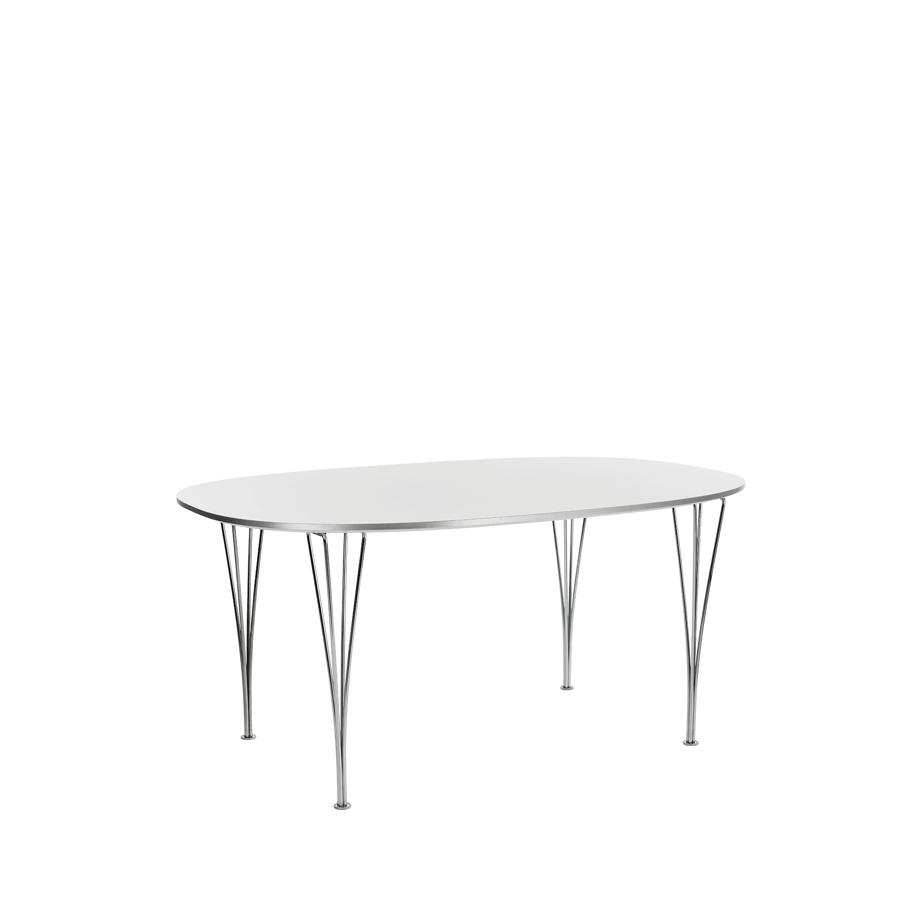 Fritz Hansen Super-llipse Table Chrome 100x150 cm, vit laminat