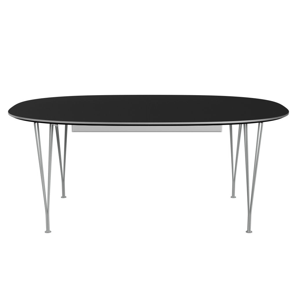Fritz Hansen Superellipse Pull -out Table Nine Grey/Black Laminate, 300x120 cm