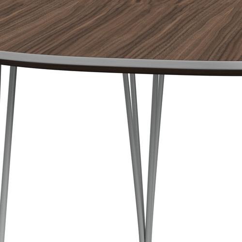 Fritz Hansen Superellipse Pull -out Table Nine Grey/Walnut Veneer, 270x100 cm