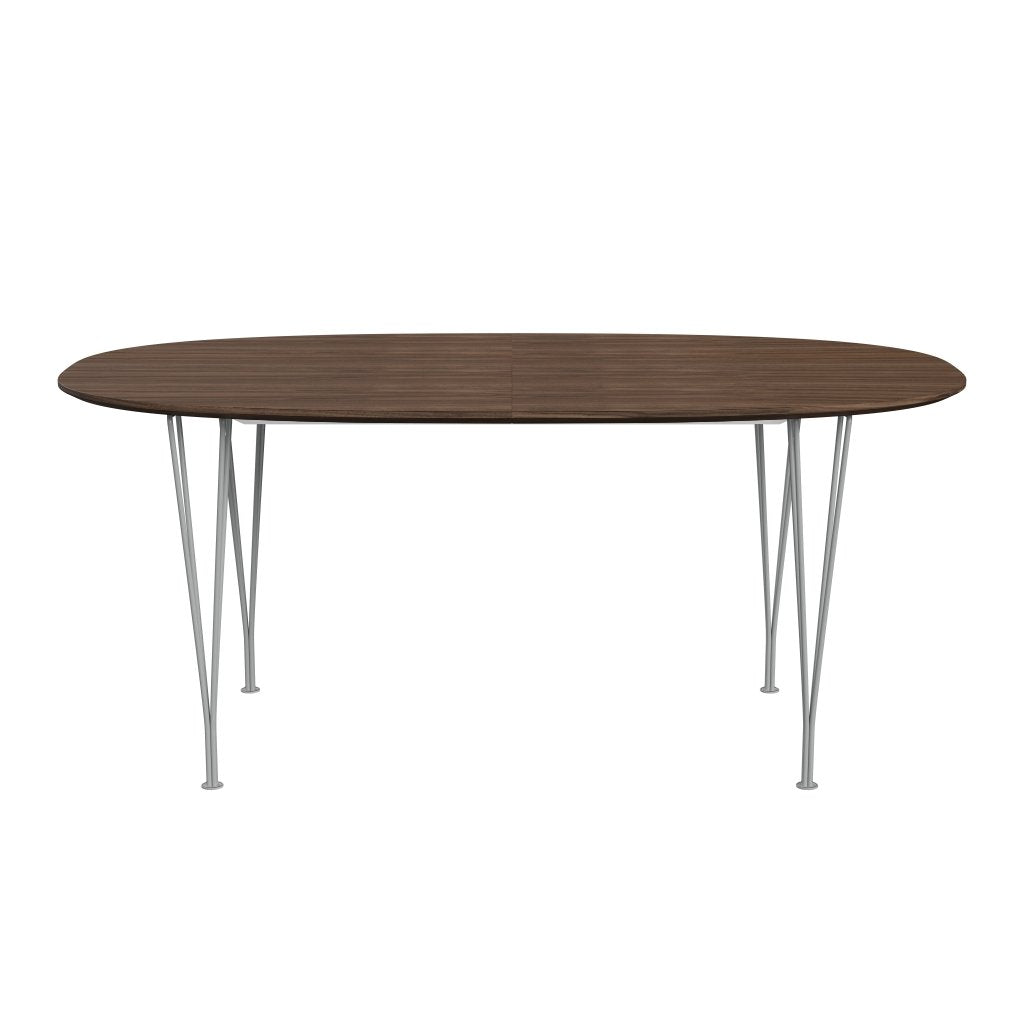 Fritz Hansen Superellipse Pull -out Table Nine Grey/Walnut Veneer med bordskant i valnöt, 270x100 cm