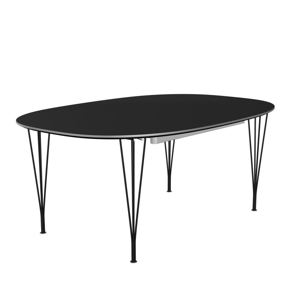 Fritz Hansen Superellipse Pull -out Table Svart/svart laminat, 300x120 cm