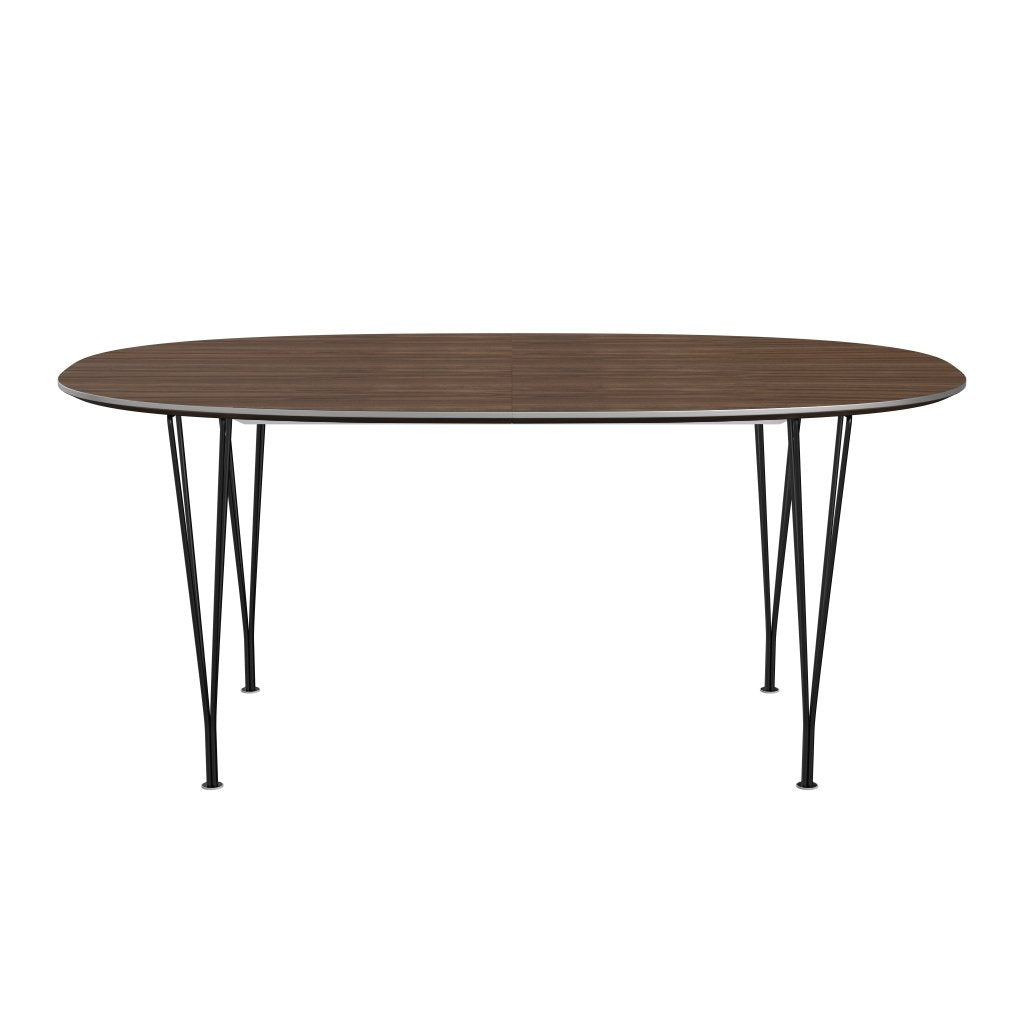 Fritz Hansen Superellipse Pull -out Table Black/Walnut Veneer, 270x100 cm