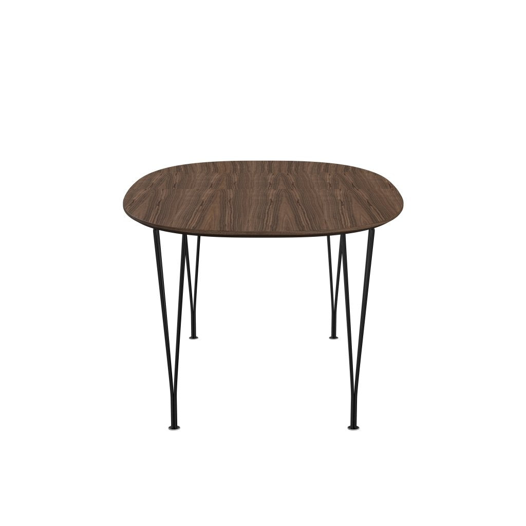 Fritz Hansen Superellipse Pull -out Table Black/Walnut Veneer med bordskant i valnöt, 270x100 cm