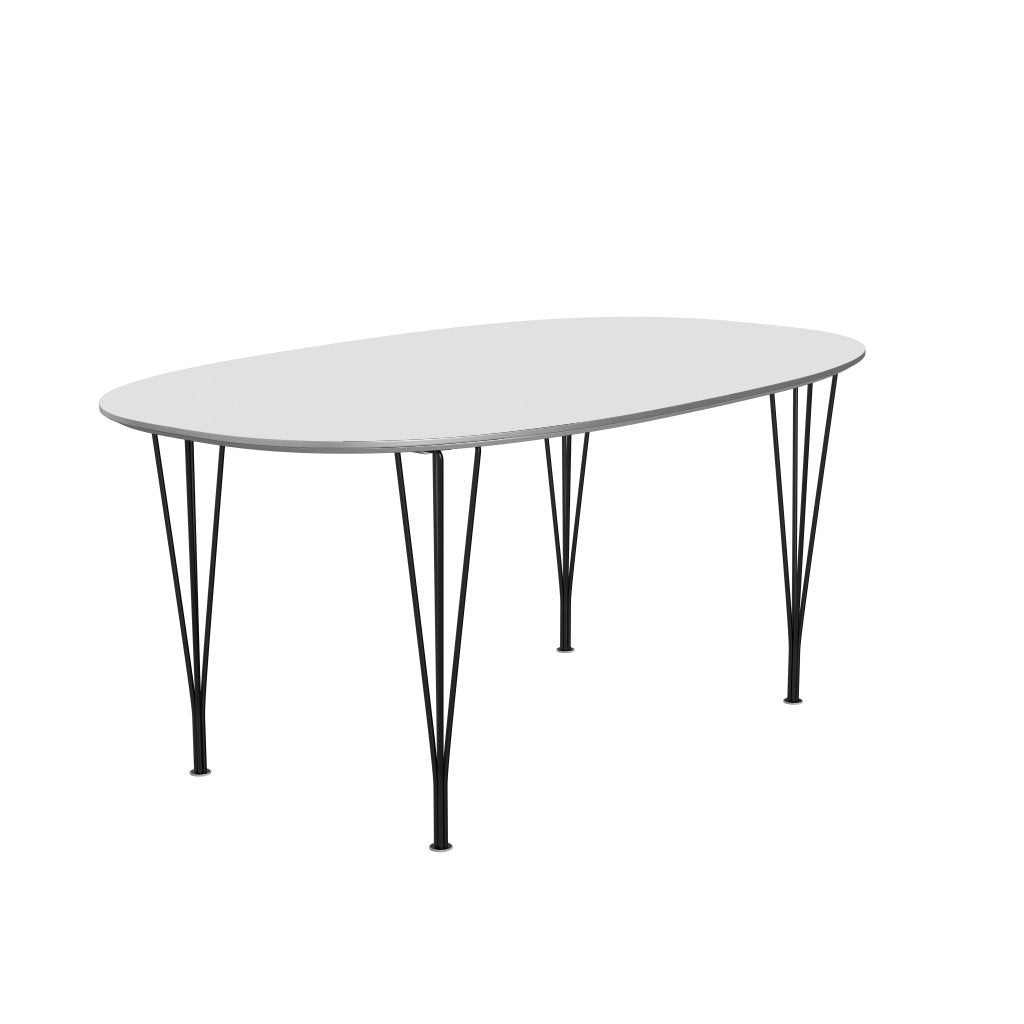 Fritz Hansen Superellipse Pull -out Table Svart och vitt laminat, 270x100 cm