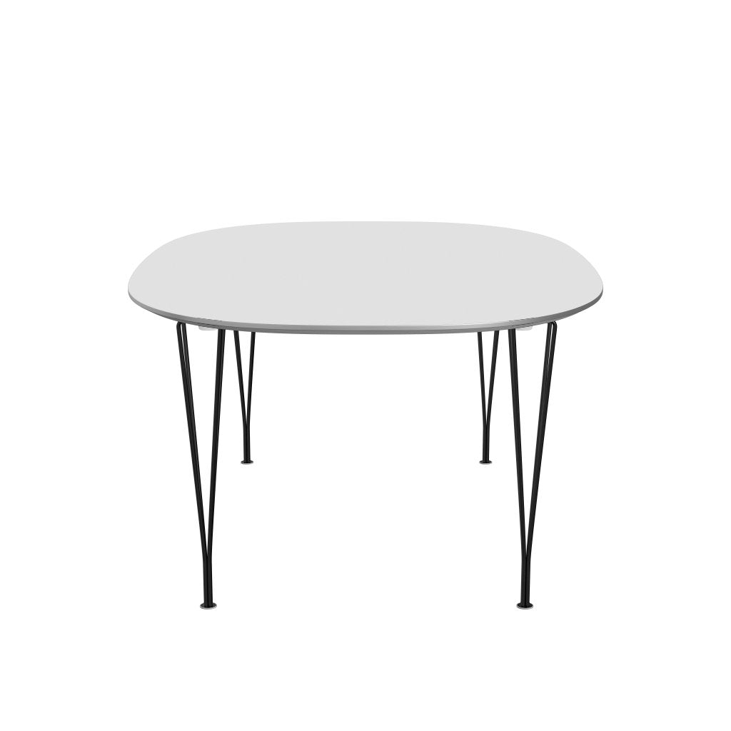 Fritz Hansen Superellipse Pull -out Table Svart och vitt laminat, 300x120 cm