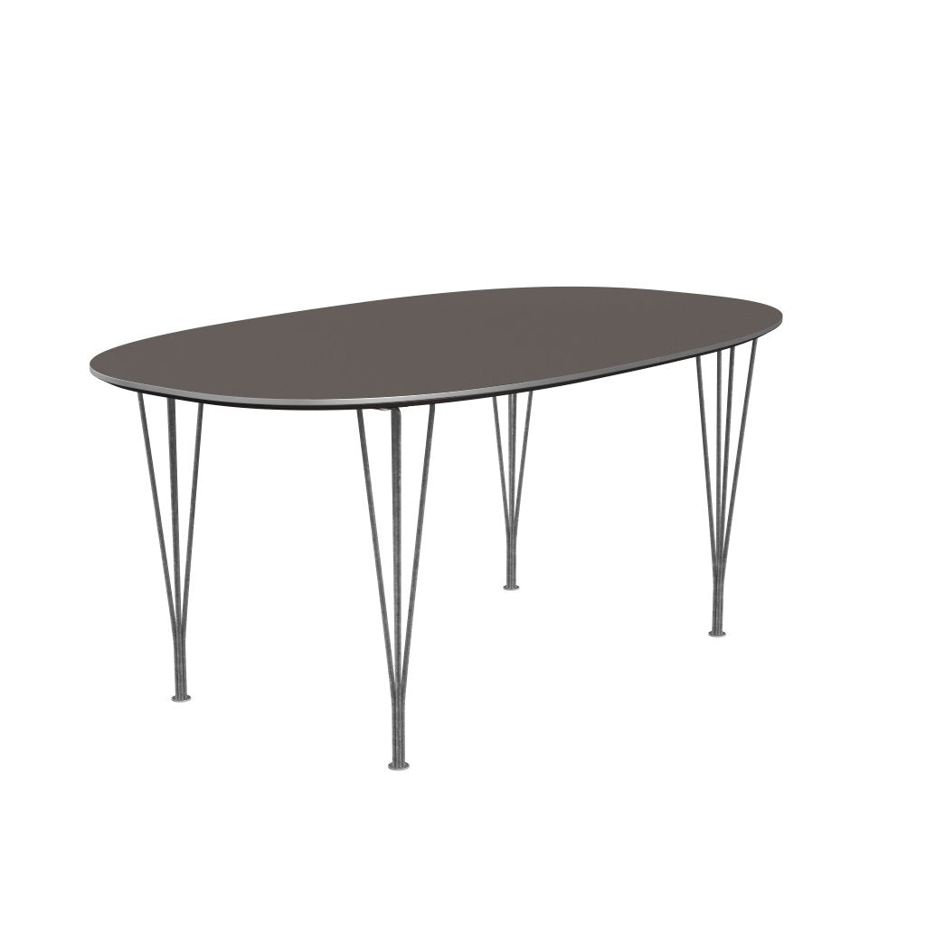 Fritz Hansen Superellipse Pull -out Table Silver Grey/Grey Laminat, 270x100 cm