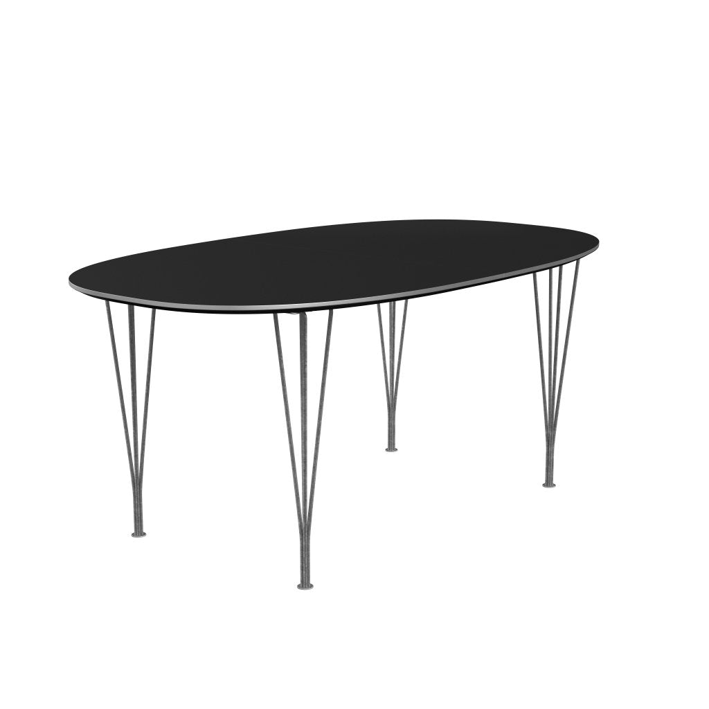 Fritz Hansen Superellipse Pull -out Table Silver Grey/Black Laminate, 270x100 cm