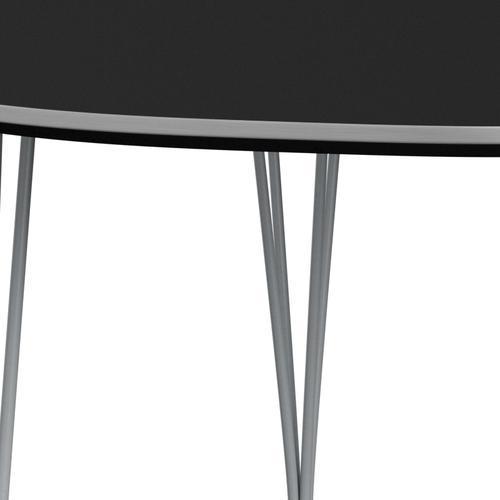 Fritz Hansen Superellipse Pull -out Table Silver Grey/Black Laminate, 270x100 cm