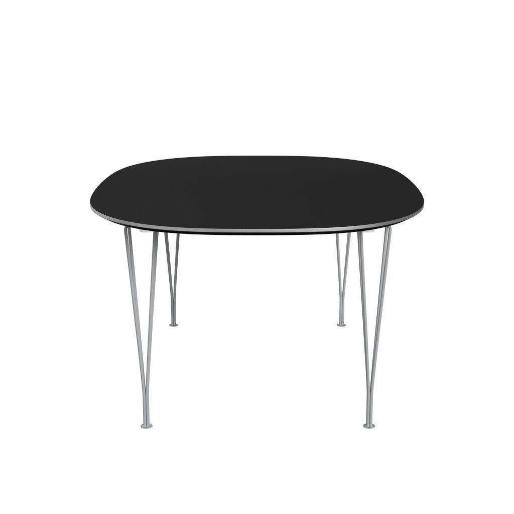 Fritz Hansen Superellipse Pull -out Table Silver Grey/Black Laminate, 300x120 cm
