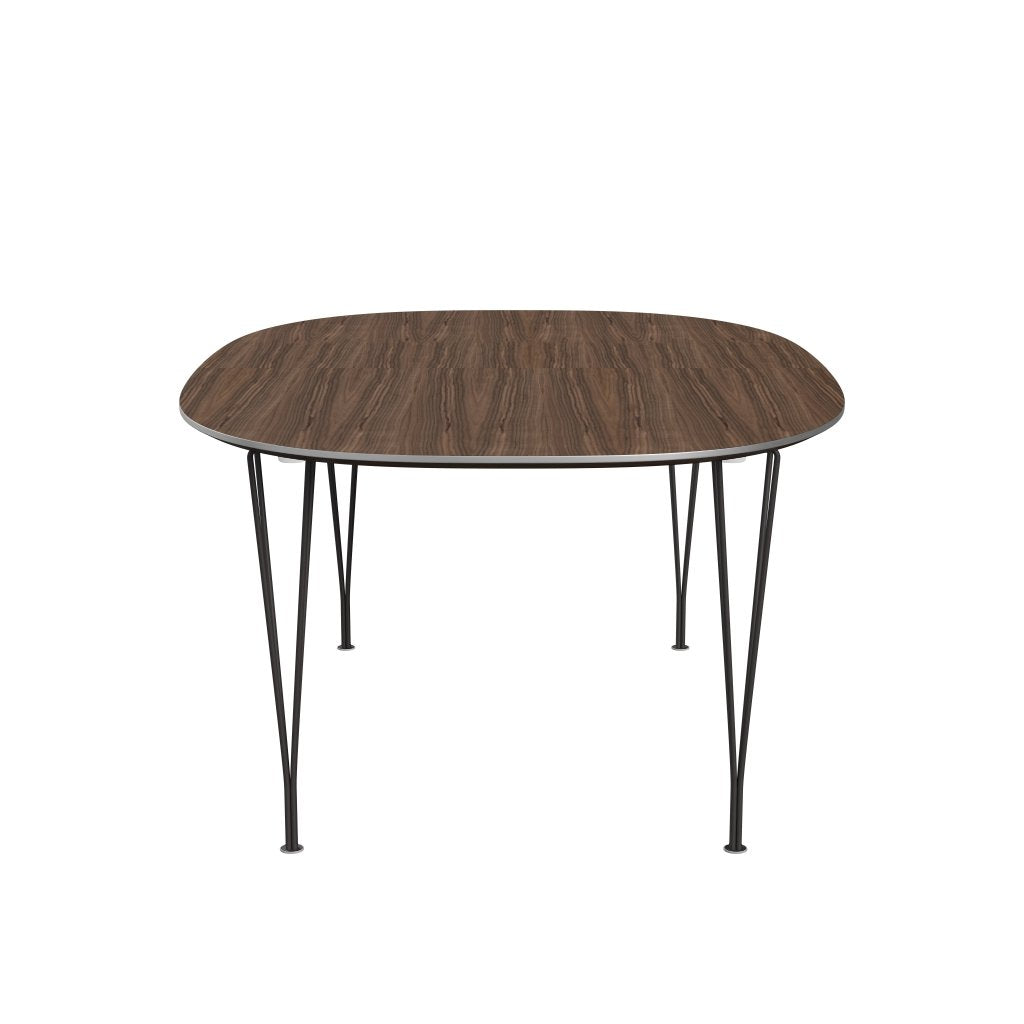 Fritz Hansen Superellipse Pull -out Table Warm Graphite/Walnut Veneer, 300x120 cm