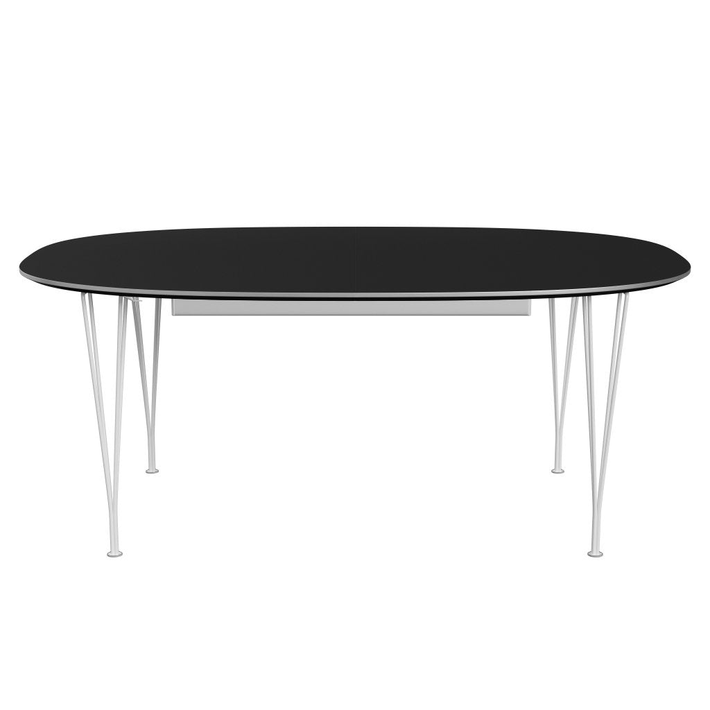 Fritz Hansen Superellipse Pull -out Table White/Black Laminate, 300x120 cm