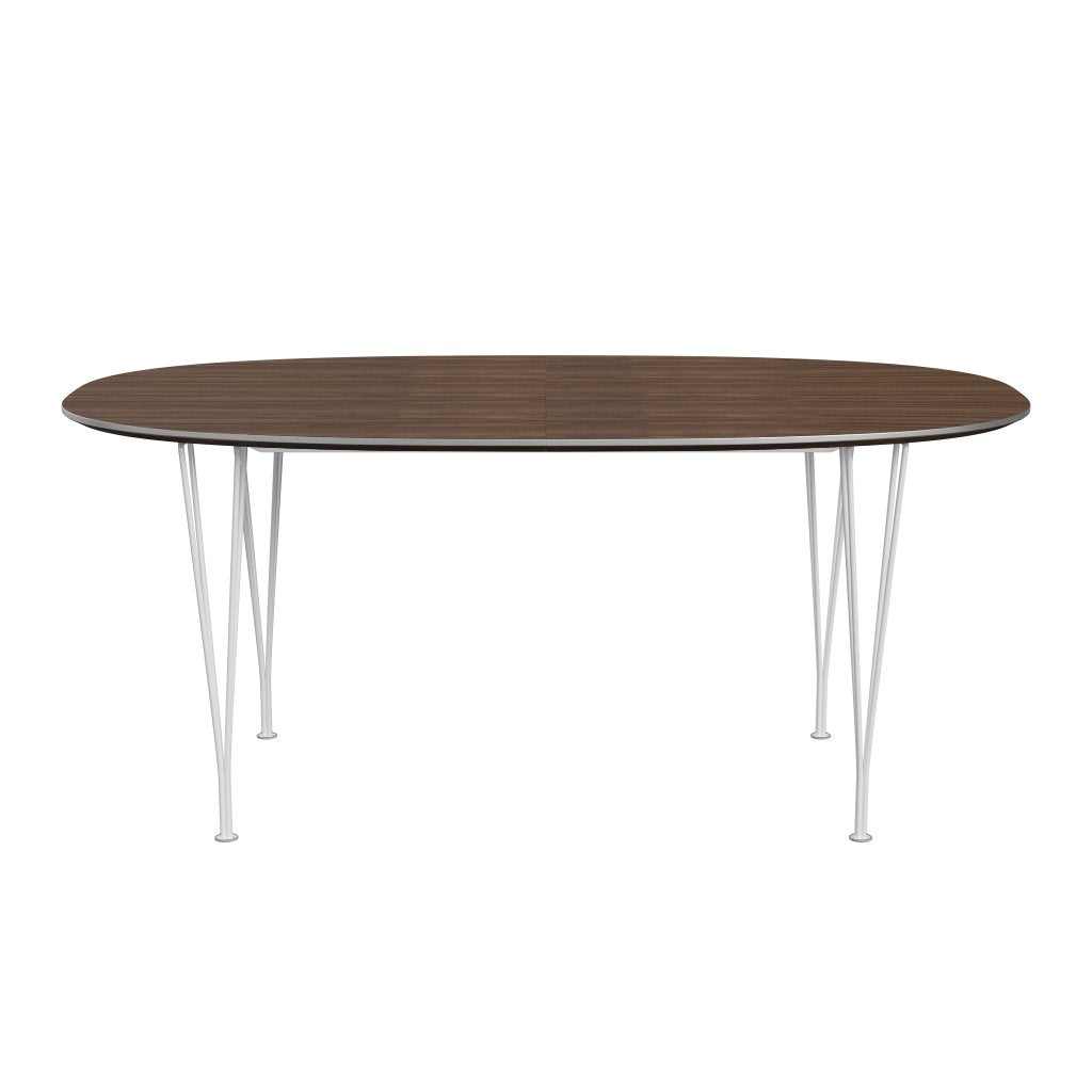 Fritz Hansen Superellipse Pull -out Table White/Walnut Veneer, 270x100 cm