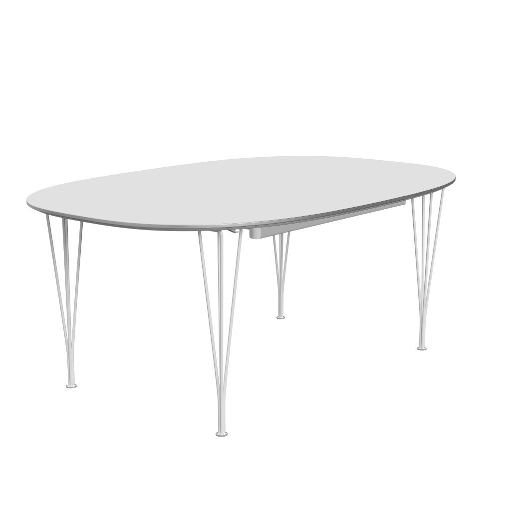 Fritz Hansen Superellipse Pull -out Table White/White Laminate, 300x120 cm
