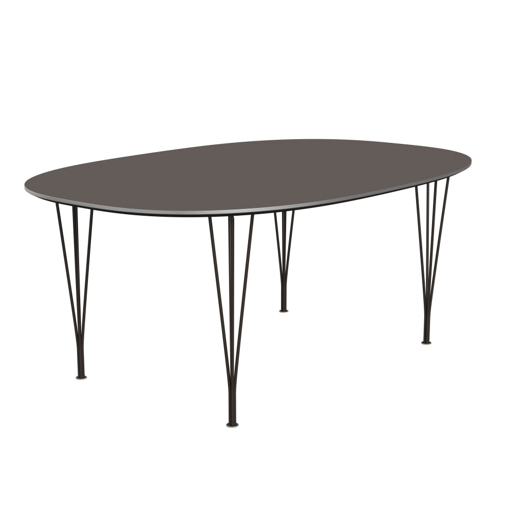 Fritz Hansen Superellipse matbord brun brons/grå laminat, 180x120 cm
