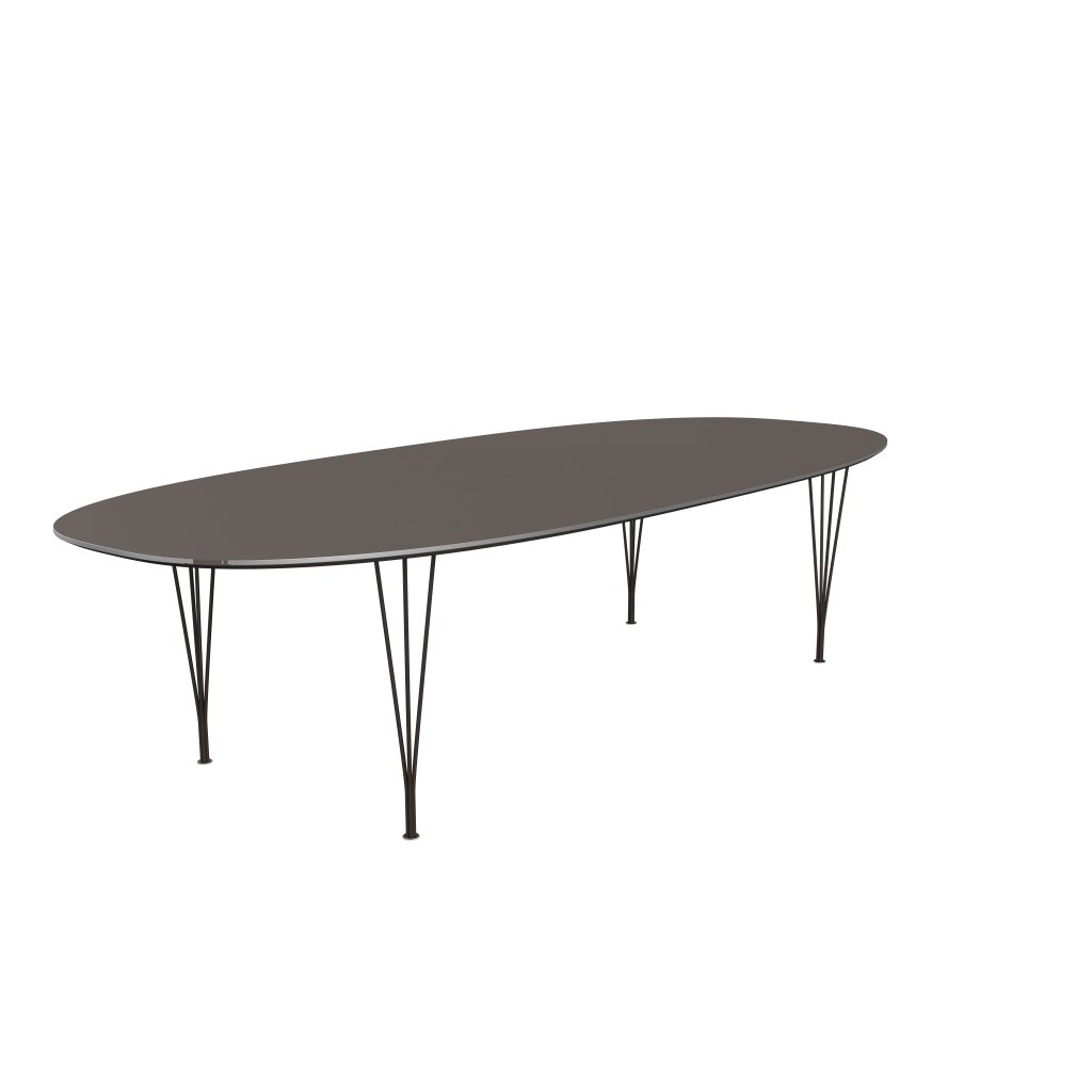 Fritz Hansen Superellipse matbord brun brons/grå laminat, 300x130 cm