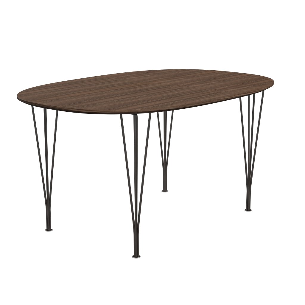 Fritz Hansen Superellipse matbord brun brons/valnötfanér med bordskant i valnöt, 150x100 cm