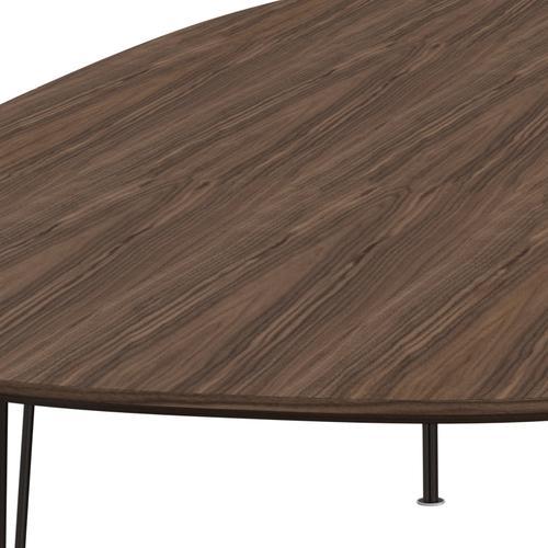 Fritz Hansen Superellipse matbord brun brons/valnötfanér med bordskant i valnöt, 300x130 cm