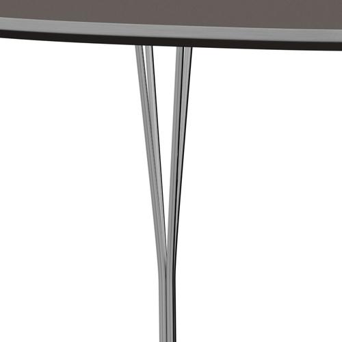 Fritz Hansen Superellipse matbord kromat stål/grått laminat, 180x120 cm